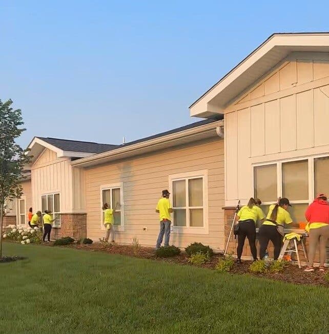 The Neat N Clean Co. crew cleaning a newly built senior-living community